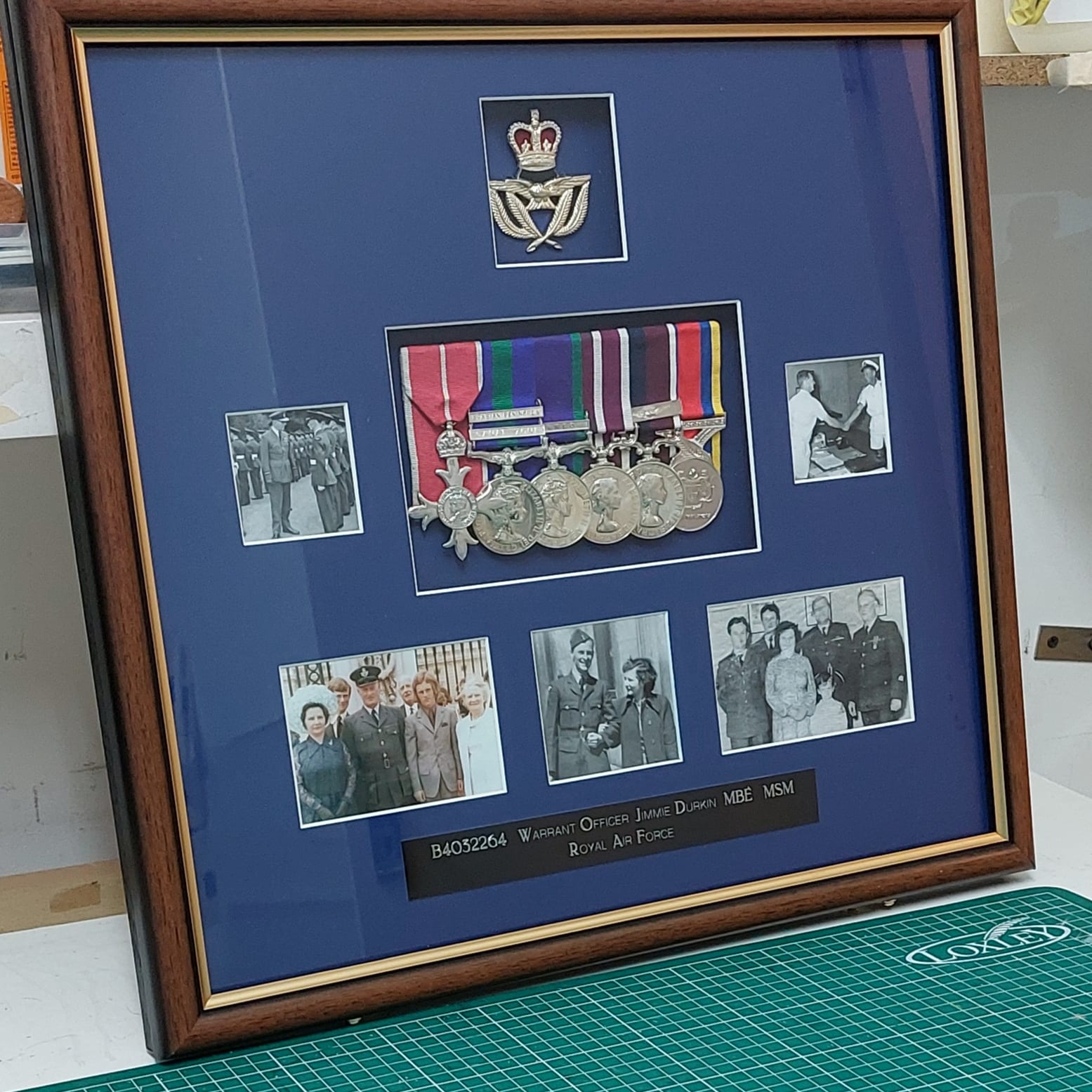 Picture of framed medals